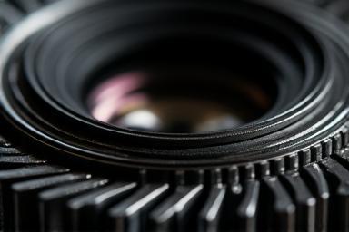 Camera aperture blades closing.